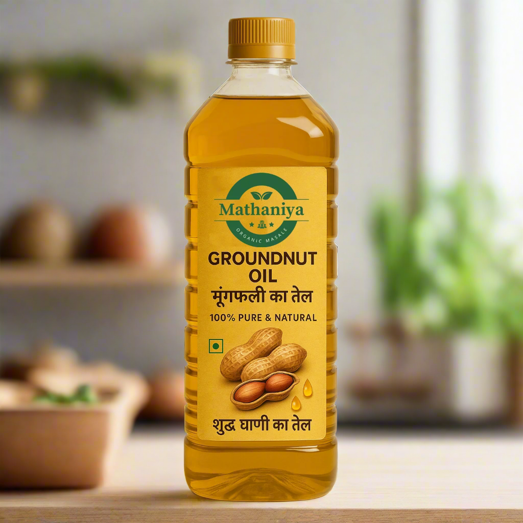 Groundnut Oil (मूंगफली का तेल) 100% Pure & Natural Mathaniya Organic