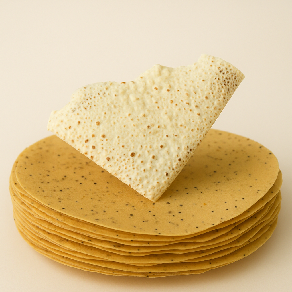 Chana Lahsun Papad | Spicy Garlic Besan Papad