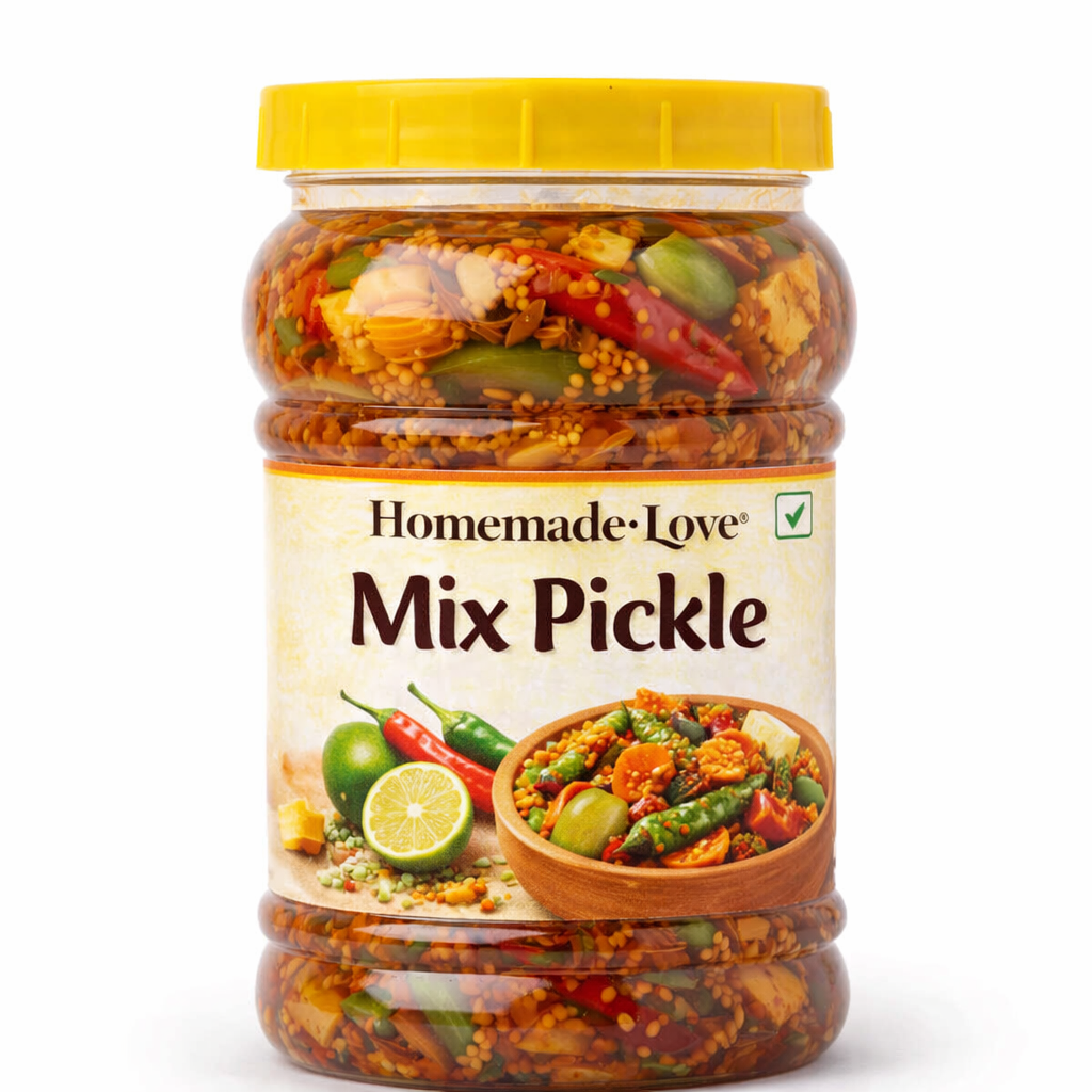 Homemade Mix Pickle | Spicy Indian Mixed Vegetable Achar in Mustard Oil